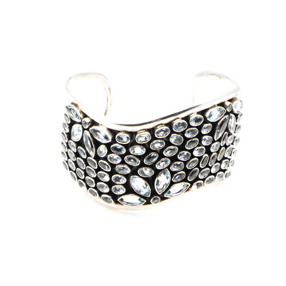 Blue Topaz Sterling Silver Cuff Bracelet